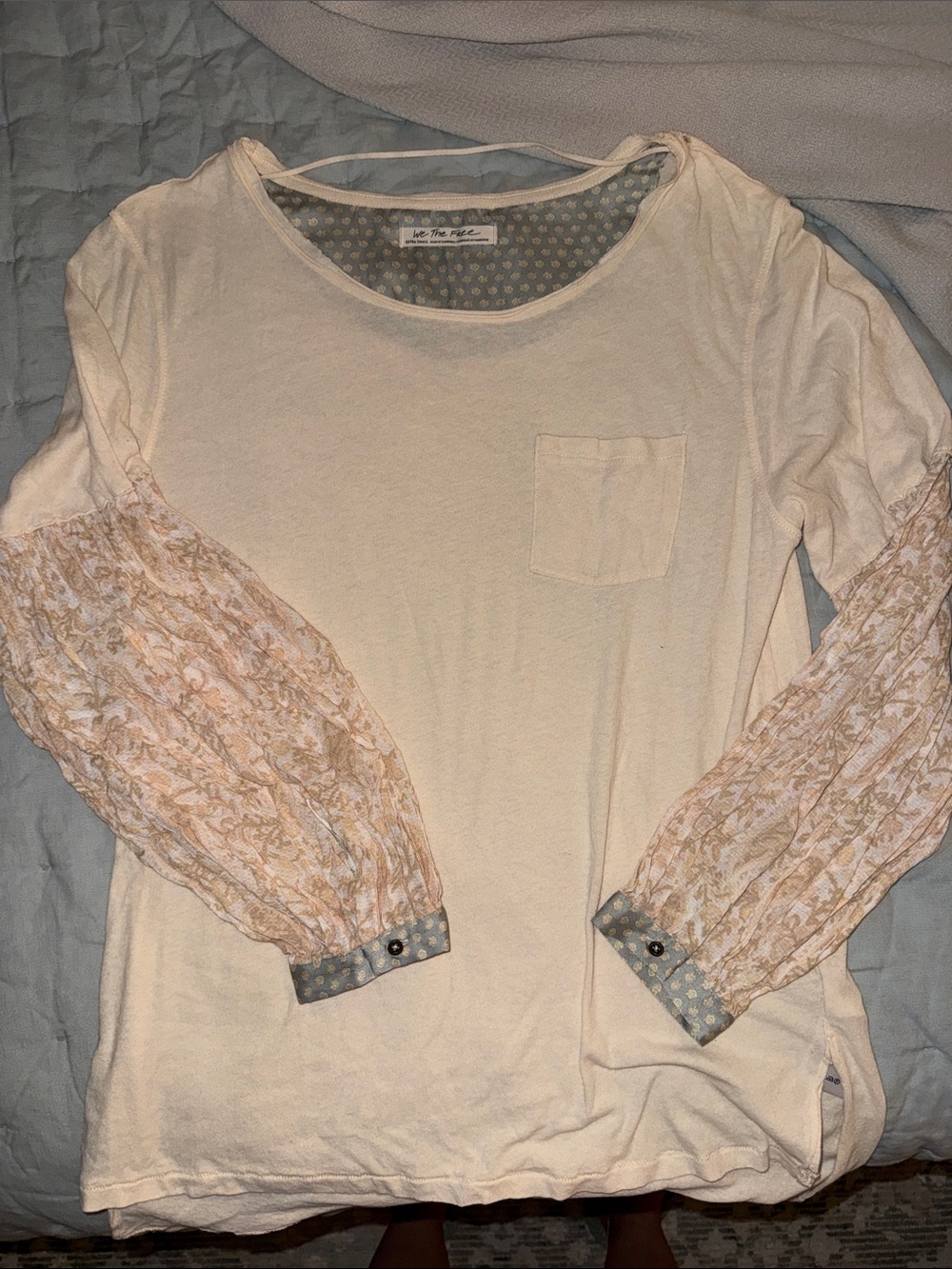 Free people lace sleeve blouse XS